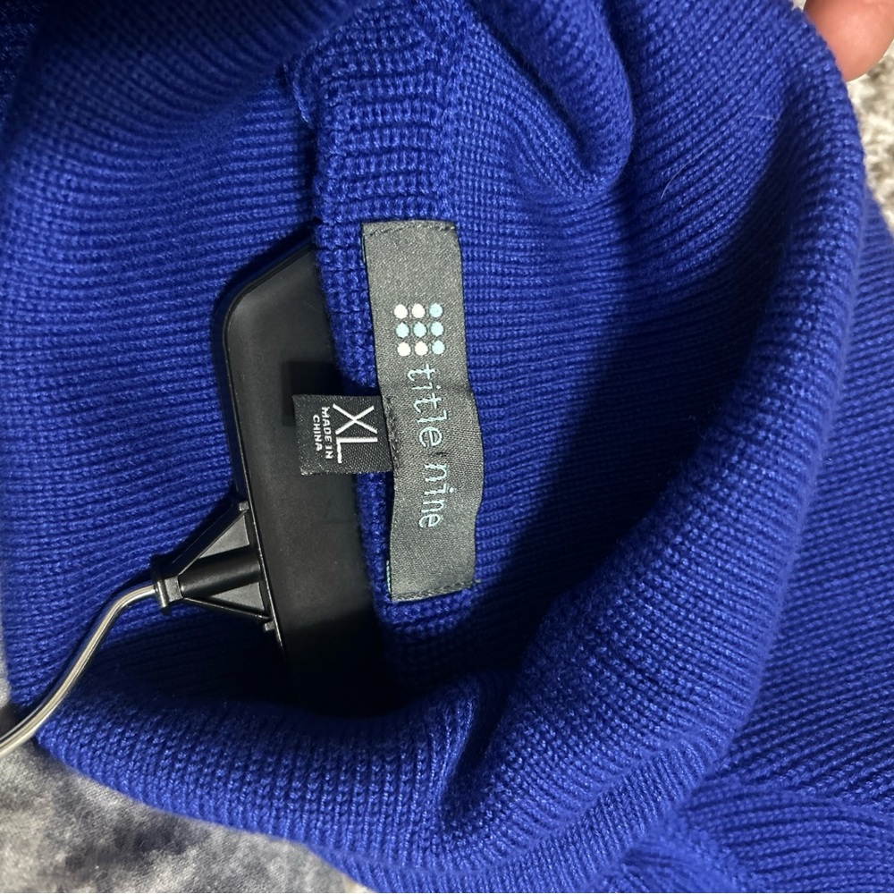 Title Nine Offsite Turtleneck Sweater Blue Pullover Size XL NWT - Picture 6 of 10